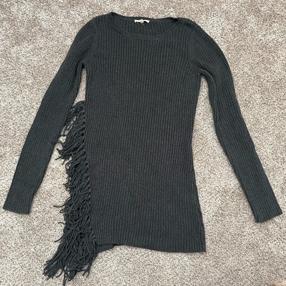 LA Made size small sweater top  • gray fringe